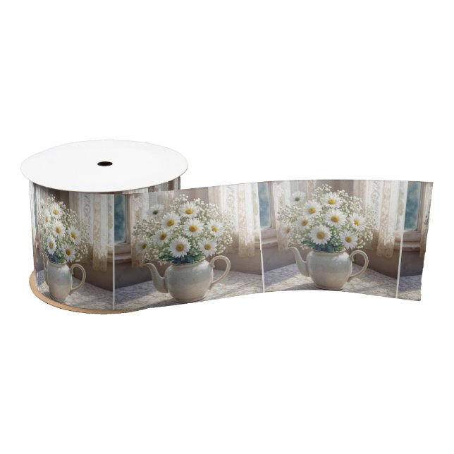 Daisy Bouquet in an Antique Teapot Satin Ribbon (Spool)