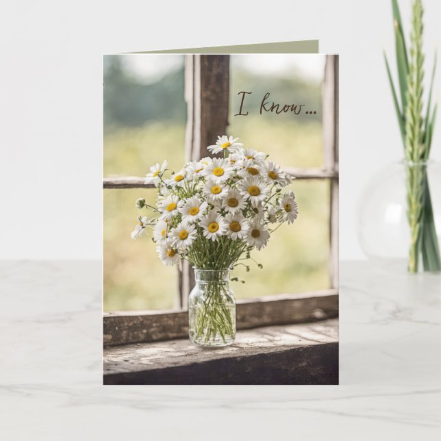 Daisy Bouquet In Window Thinking of You Card (Front)