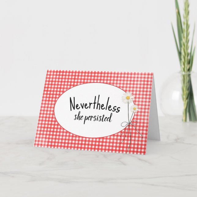 Daisy Bouquet On Gingham  Card (Front)