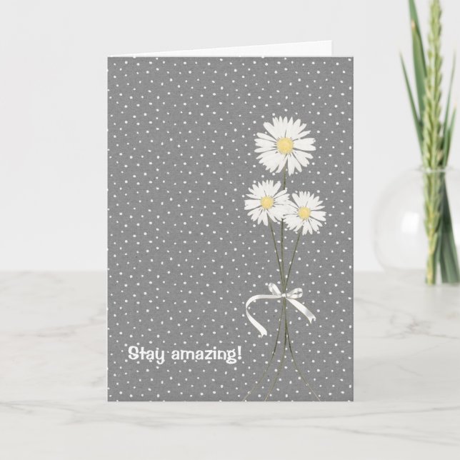 daisy bouquet on pin dots card (Front)