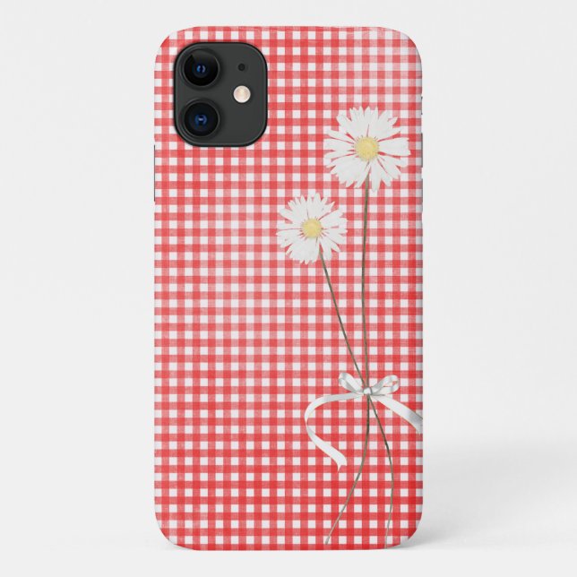 daisy bouquet on red gingham Case-Mate iPhone case (Back)