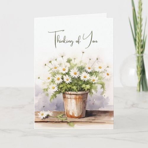 Daisy Bouquet Watercolor for Thinking of You Card