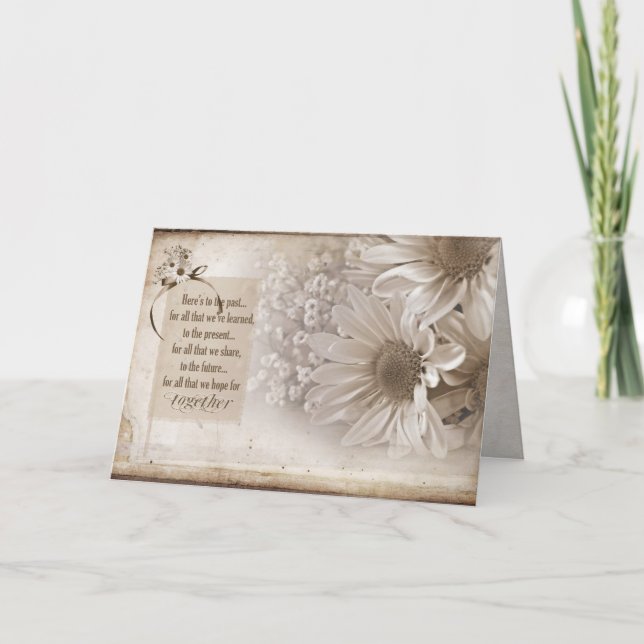 Daisy Bouquet wedding anniversary Card (Front)