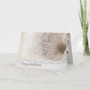 Daisy Bouquet Wedding Congratulations Card
