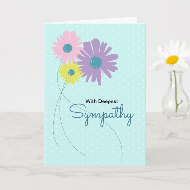 Daisy Bouquet Wildflower Sympathy Card (Small Plant)