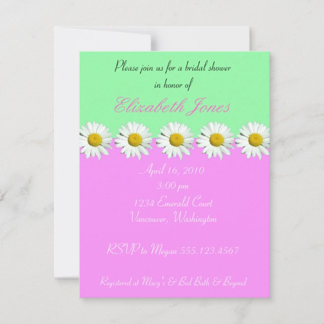 Daisy Bridal Shower Invitation (Front)