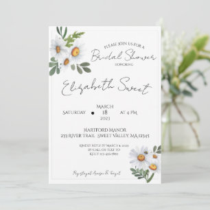 DAISY Bridal Shower Invitation, Daisies Invitation