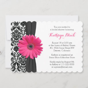 Daisy Bridal Shower Invitation Damask Gerber