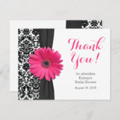 Daisy Bridal Shower Thank You Card | Damask Gerber (Front/Back)