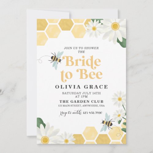 Daisy Bride to Bee bridal shower Invitation