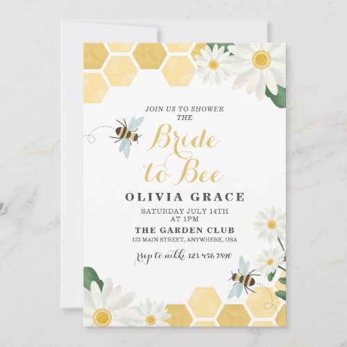 Daisy Bride to Bee bridal shower Invitation