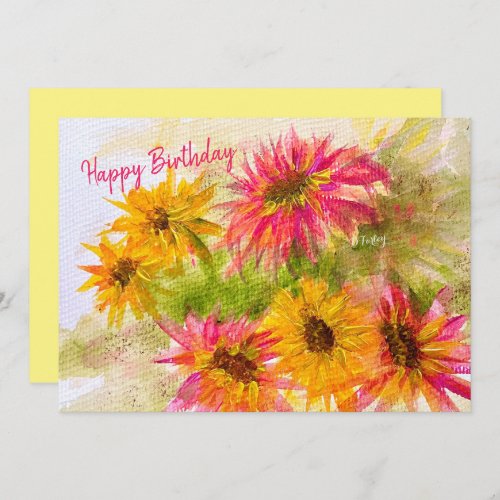 Daisy Bright birthday Flat Card