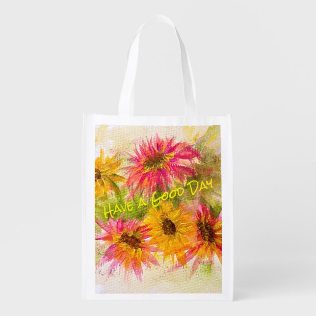 Daisy Bright Reusable Grocery Bag (Front)