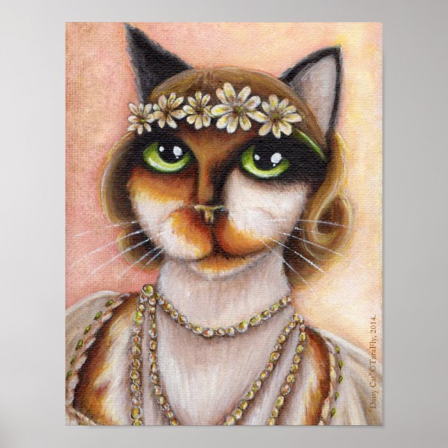 Daisy Buchanan Calico Cat Great Gatsby Roaring 20s Poster (Front)