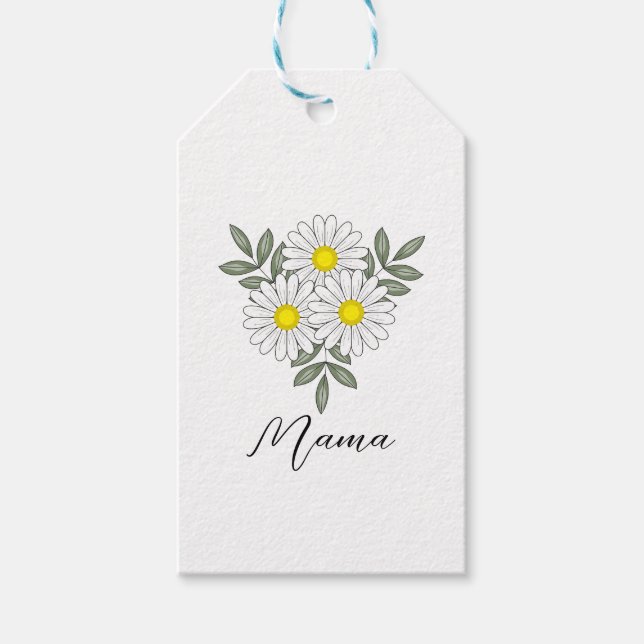 Daisy Bundle Custom Text Gift Tags (Front)