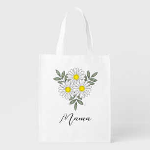 Daisy Bundle Custom Text Grocery Bag