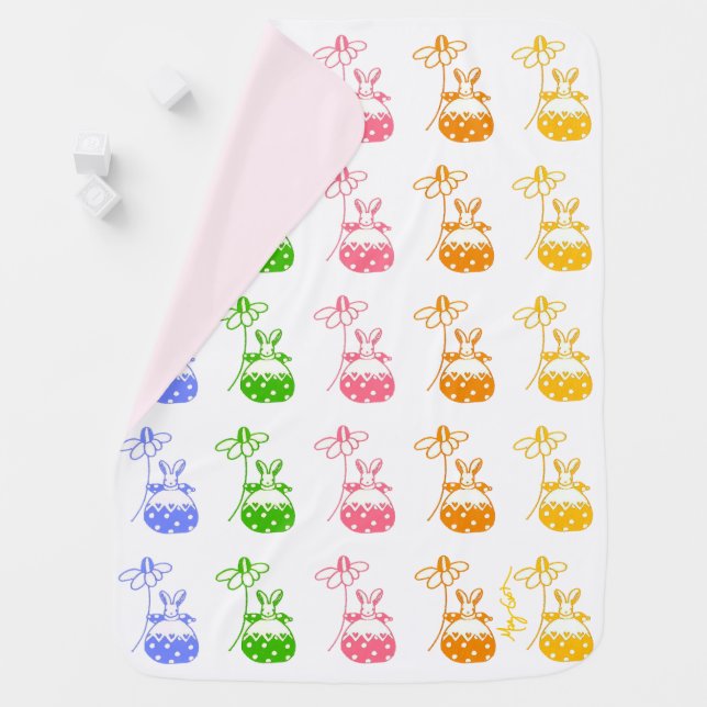 Daisy Bunny Baby Blanket (In Situ)