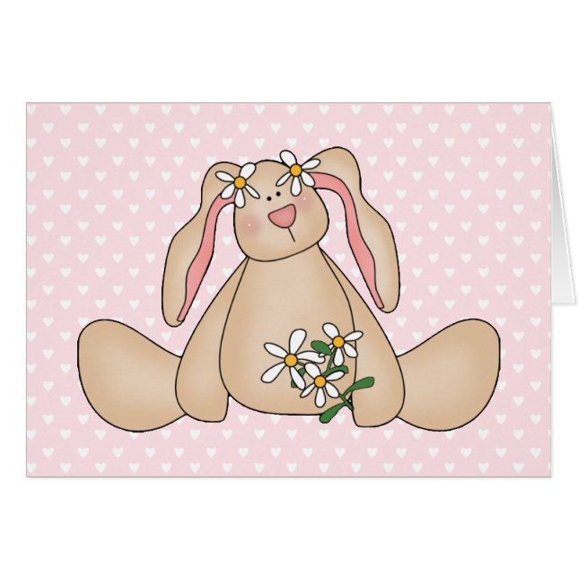 Daisy Bunny Blank Card (Front Horizontal)