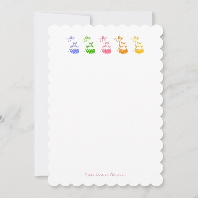 Daisy Bunny personalized Note Card (Front)