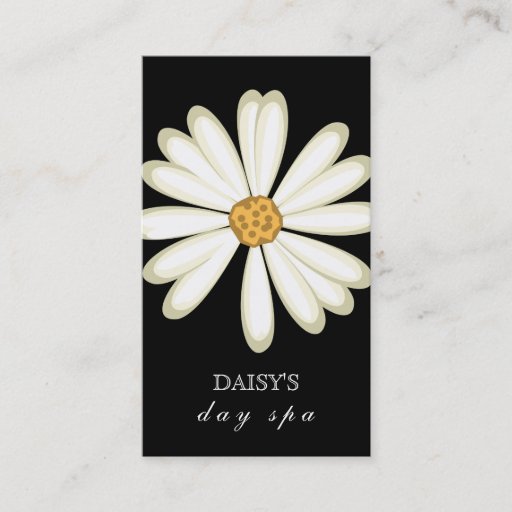 Customizable Daisy Business Card Black White