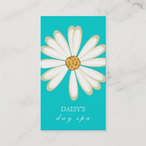 Customizable Daisy Business Card Turquoise Blue