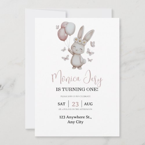 Daisy & Butterflies Floral Bunny