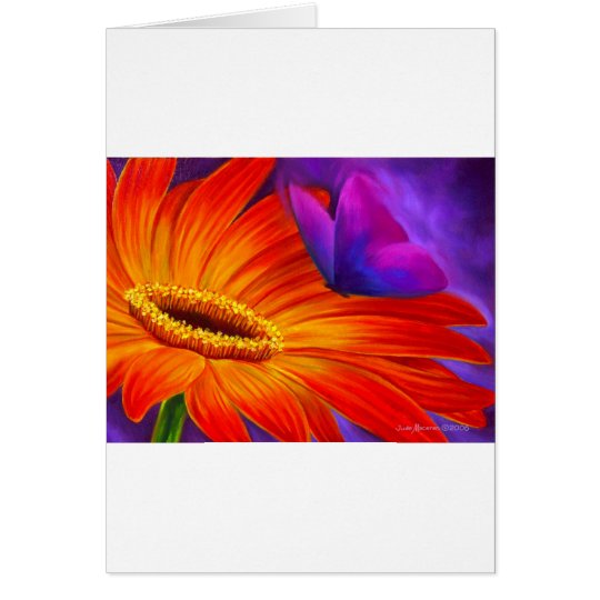 DAISY & BUTTERFLY ART PAINTING - MULTI CARD