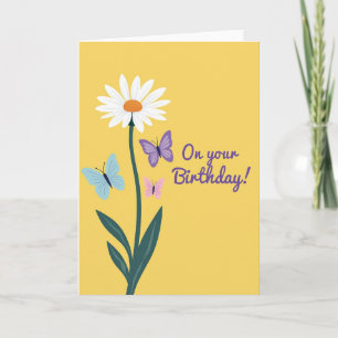 Daisy Butterfly Birthday Card