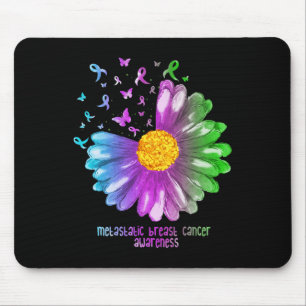 Daisy Butterfly Metastatic Breast Cancer Awareness Mouse Pad