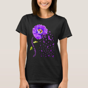 Daisy Butterfly Purple Ribbon Overdose Awareness 5 T-Shirt