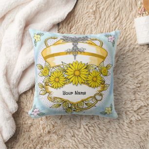 Daisy caduceus nurse throw pillow