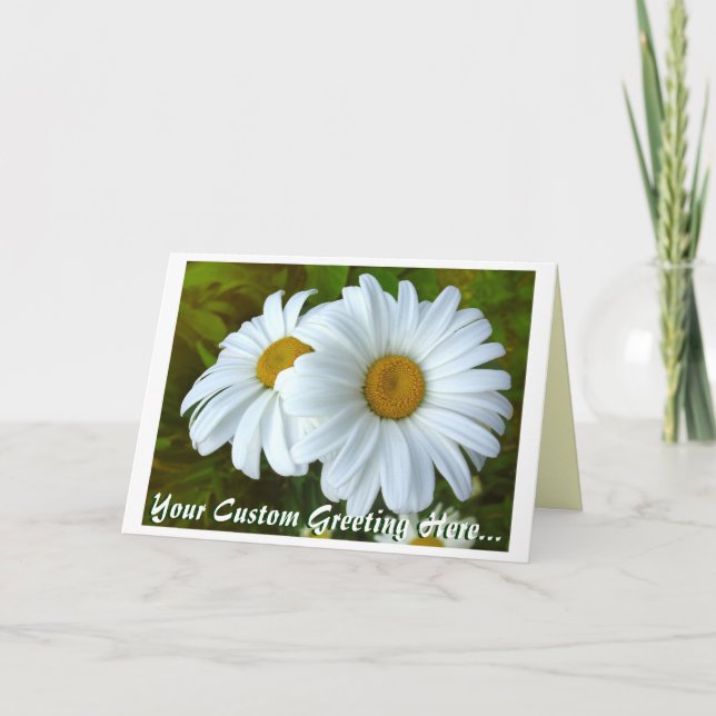 Daisy Card Wild Flowers Custom Greeting Cards (Front)