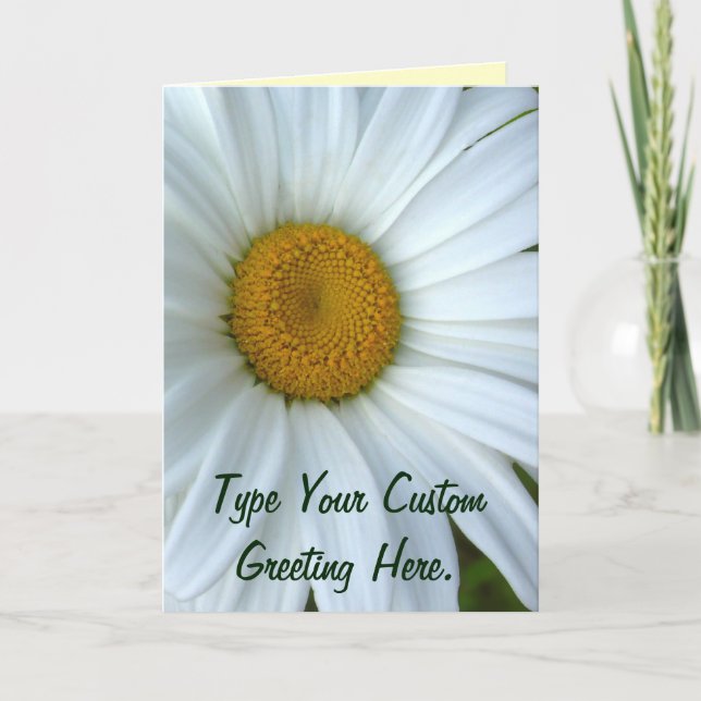 Daisy Card Wild Flowers Custom Greeting Cards (Front)