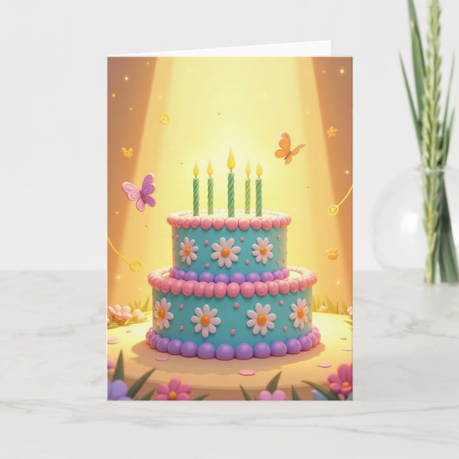 Daisy Celebration Birthday Card (Front)
