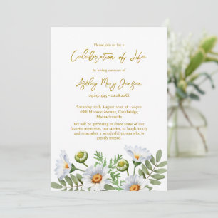 Daisy Celebration of Life Funeral Invitation