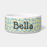 Daisy Ceramic Pet Bowl Customizable<br><div class="desc">Daisy print customizable ceramic pet bowl,  available in medium and large sizes.</div>