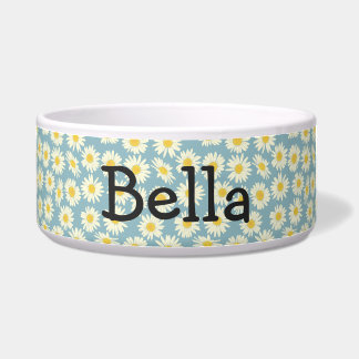 Daisy Ceramic Pet Bowl Customizable