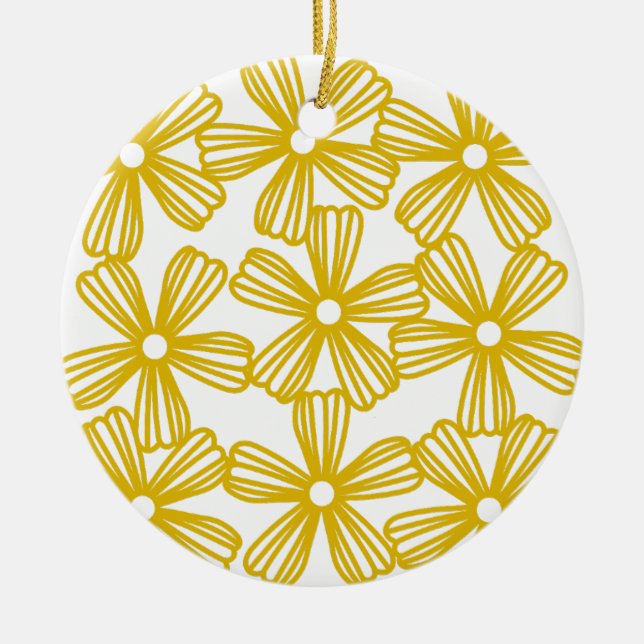 DAISY CHAIN BACKGROUND CERAMIC ORNAMENT (Front)