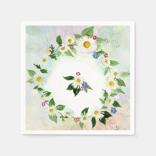 Daisy Chain Floral Bridal Shower Napkins