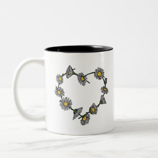 Daisy Chain Heart Two-Tone Coffee Mug