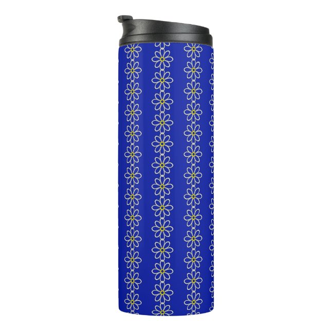 Daisy Chain royal blue Thermal Tumbler (Rotated Right)