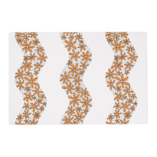 Daisy Chain Wiggly Flower Stripes orange Placemat