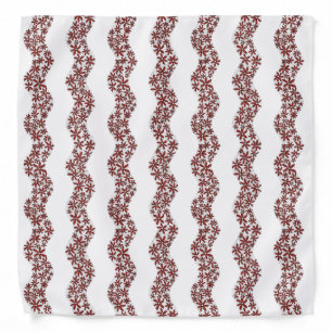 Daisy Chain Wiggly Flower Stripes red Bandana