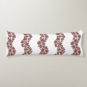 Daisy Chain Wiggly Flower Stripes red Body Pillow