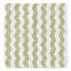 Daisy Chain Wiggly Flower Stripes yellow Bandana