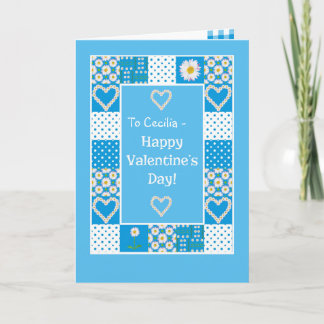Daisy Chains Faux Patchwork Valentine's Card
