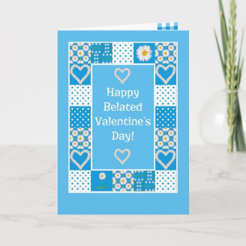 Daisy Chains Patchwork Belated Valentines Card