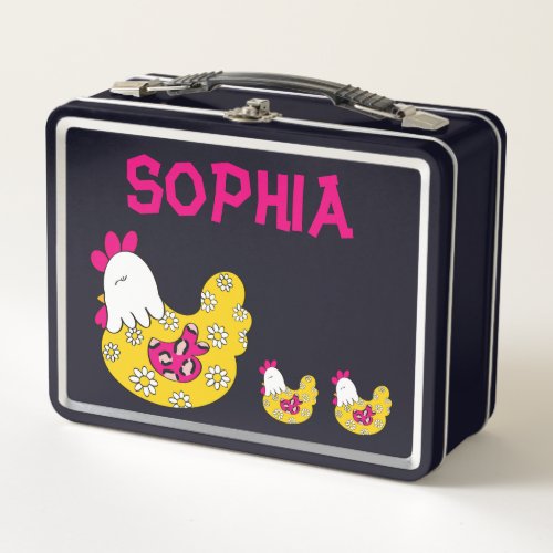 Daisy Chicken Lunch Box with Animal Print Wing