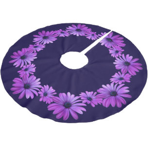 Daisy Christmas Tree Blue Daisy Flowers Tree Skirt
