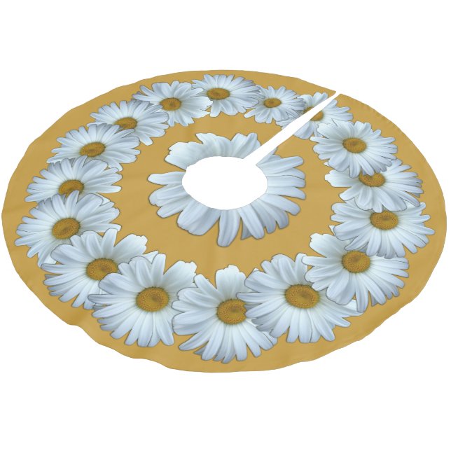 Daisy Christmas Tree Daisy Flowers Tree Skirt (Angled)